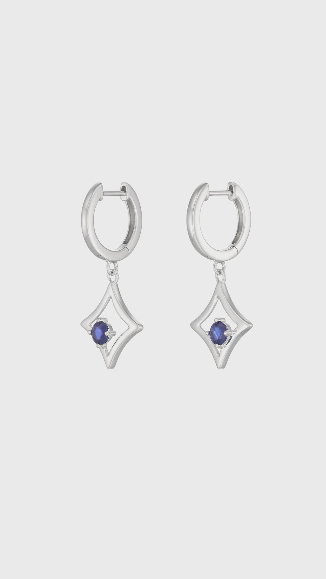 The Gilded Sky Earrings | 18k White Gold & Sapphire
