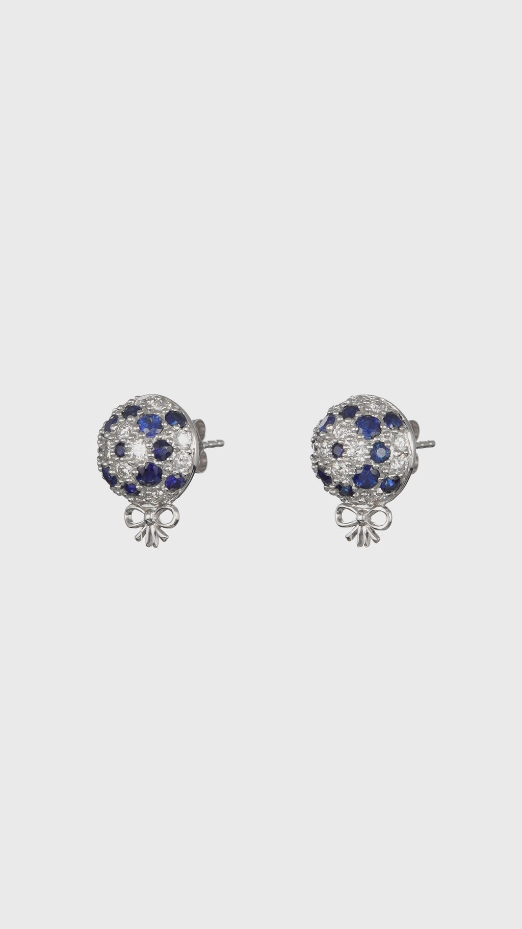 The Infinite Bouquet Earrings | 18k White Gold, Diamond & Blue Sapphire