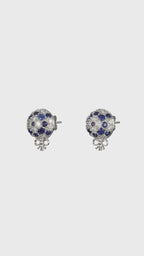 The Infinite Bouquet Earrings | 18k White Gold, Diamond & Blue Sapphire