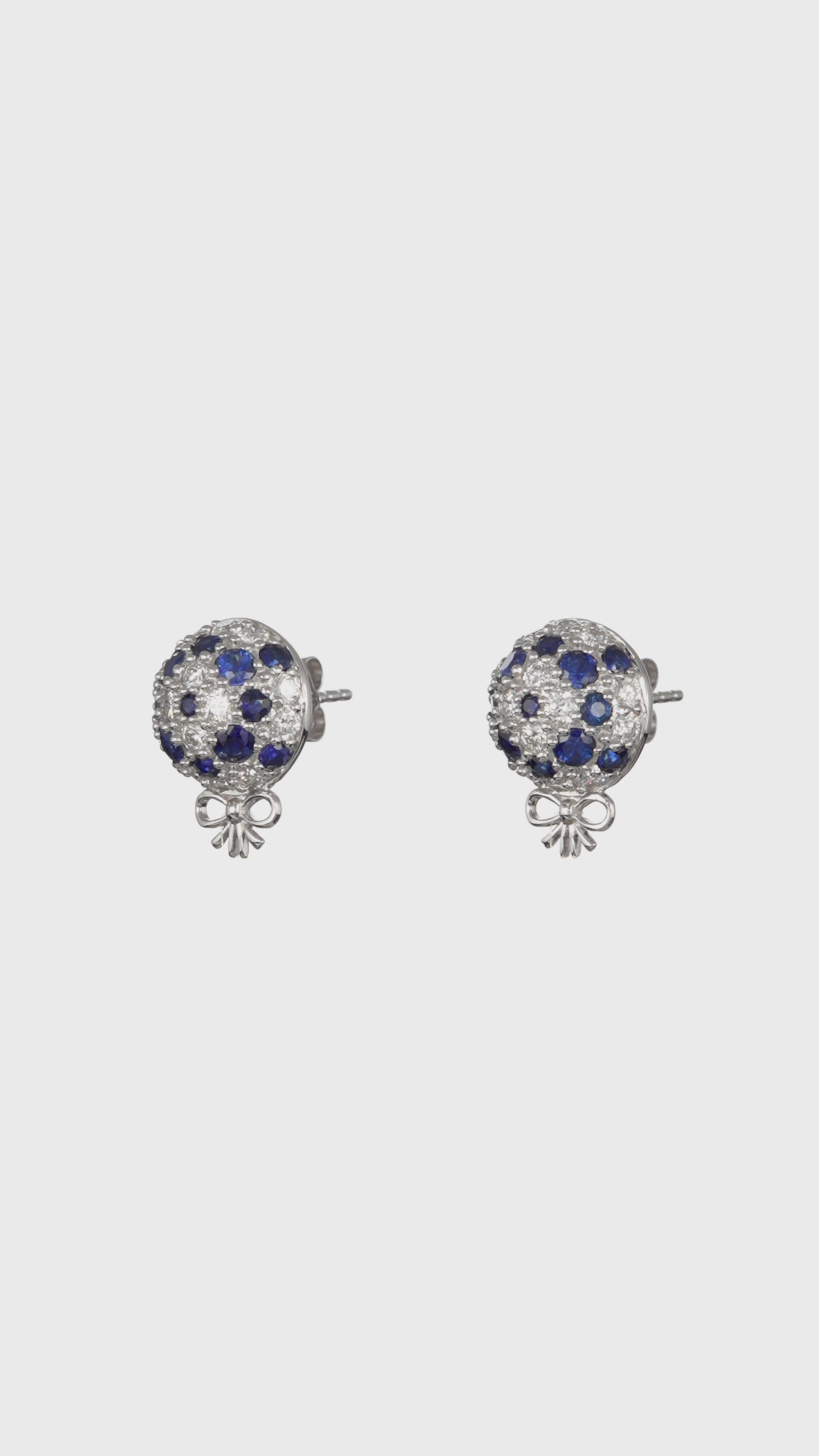The Infinite Bouquet Earrings | 18k White Gold, Diamond & Blue Sapphire