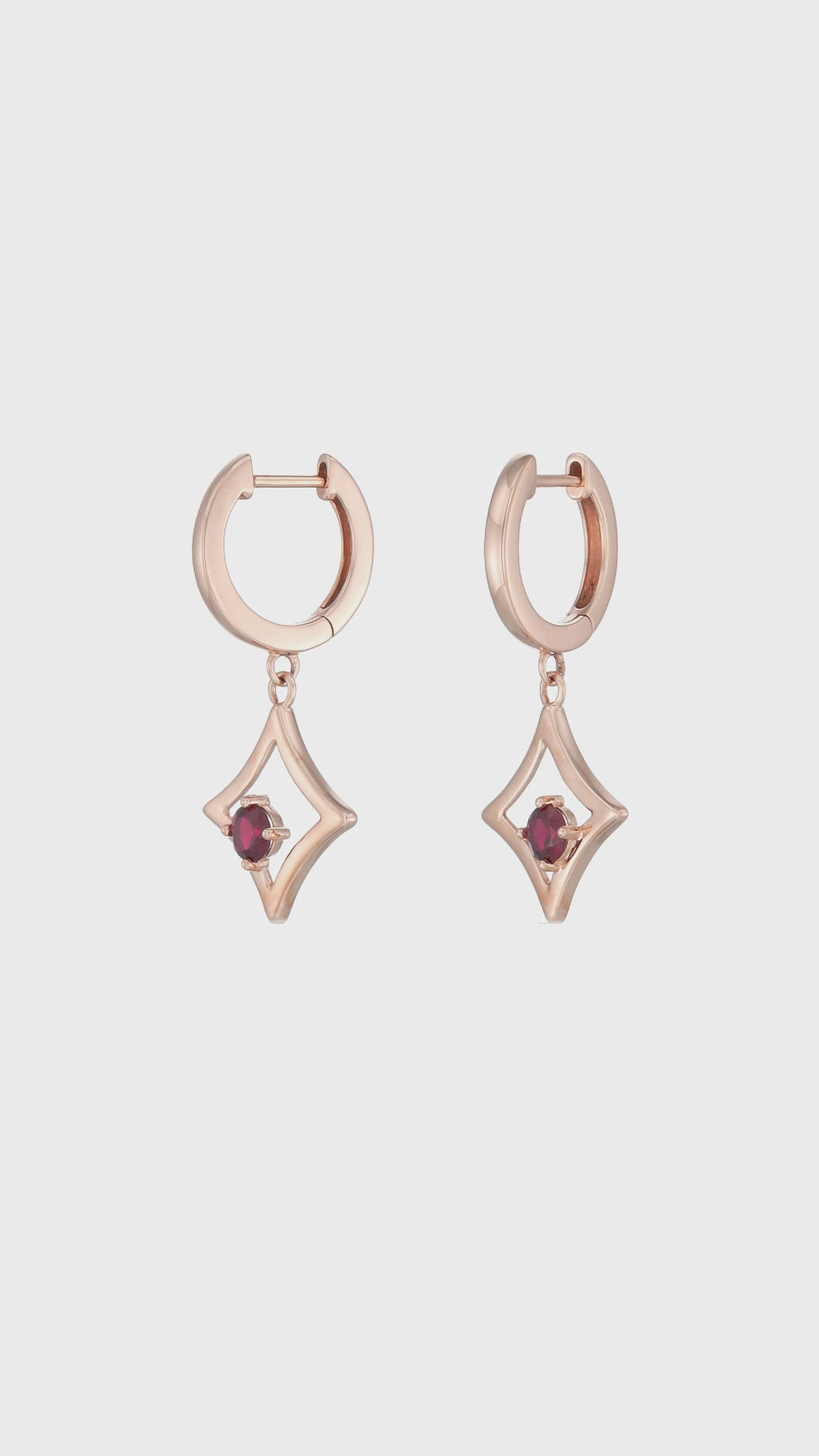 The Gilded Sky Earrings | 18k Rose Gold & Ruby