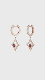 The Gilded Sky Earrings | 18k Rose Gold & Ruby