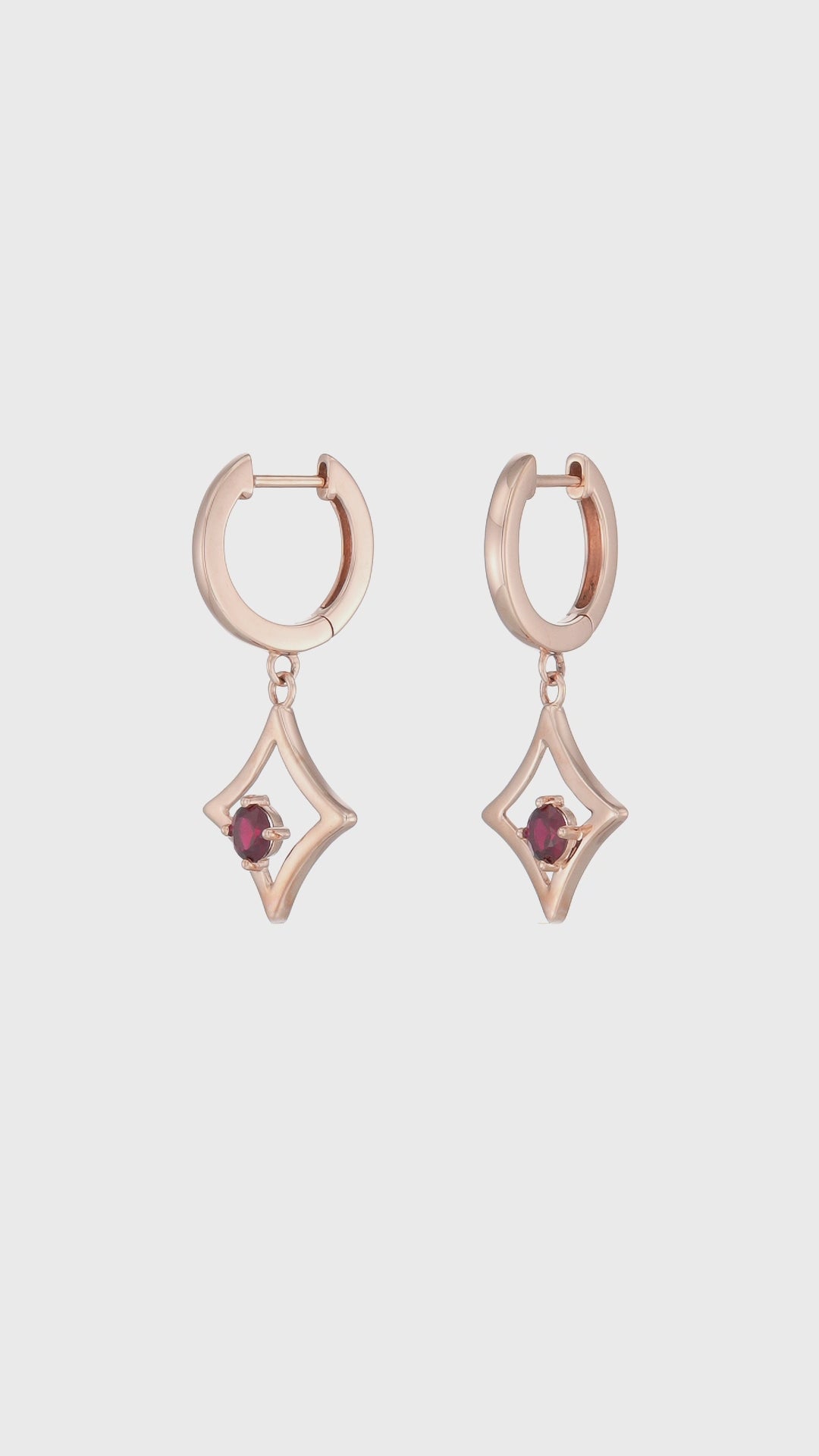 The Gilded Sky Earrings | 18k Rose Gold & Ruby